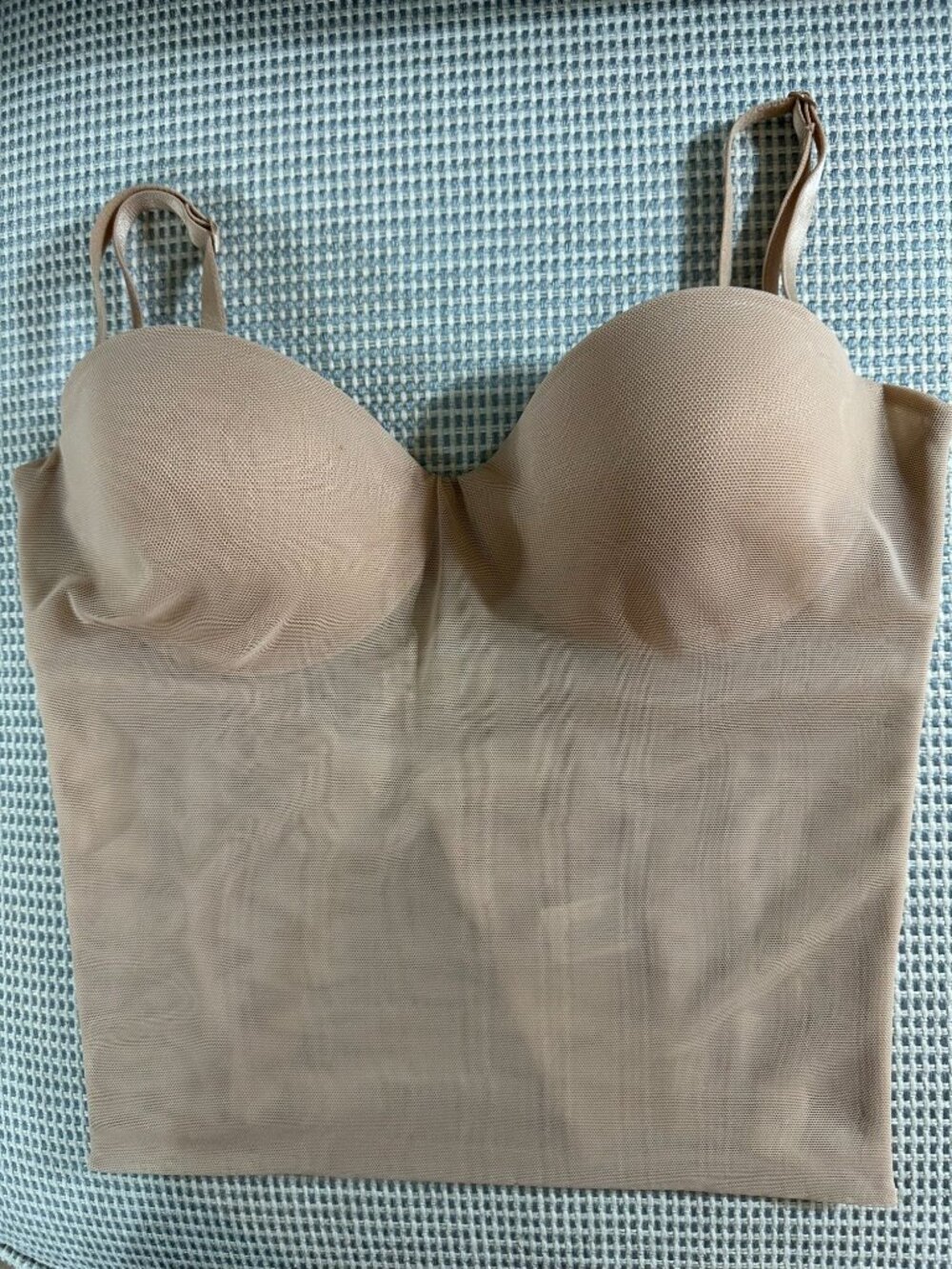 Strapless Nude Longline Bra With Underwire & Adjustable Straps - Smooth Fit M